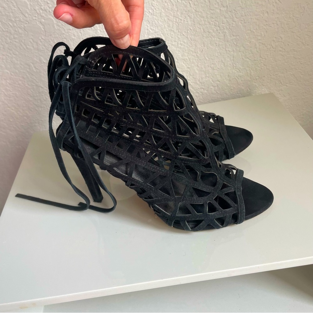 Zara black suede sandals